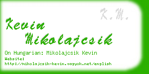 kevin mikolajcsik business card